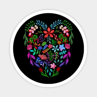 PRETTY COLORFUL FLORALS HEART Magnet